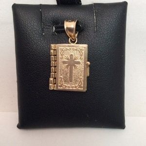 14K-YELLOW Real GOLD-3-D-MOVEABLE-"PADRE NUESTRO"-book 3.10gr
